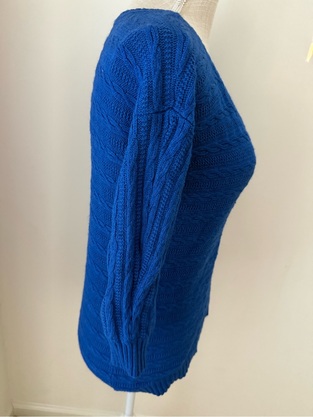 Mossimo Supply Co. Royal Blue Scoop Neck Cable Knit Sweater - Picture 7 of 9